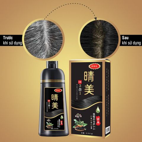 Dầu Gội Nhuộm Phủ Bạc Komi, Giúp Tóc Đen Bóng Tự Nhiên, Không Gây Khô Tóc