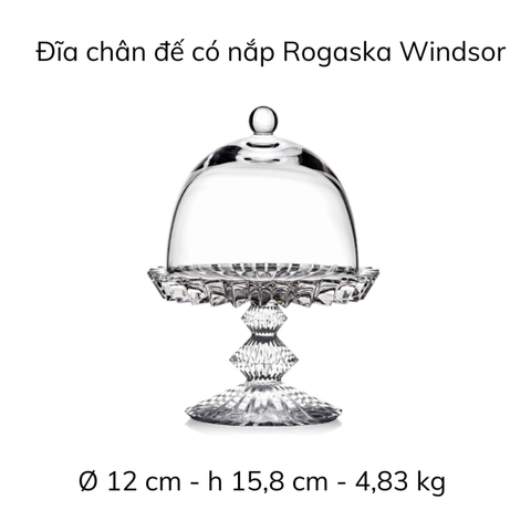 Chân bồng pha lê có nắp Rogaska Windsor 12cm