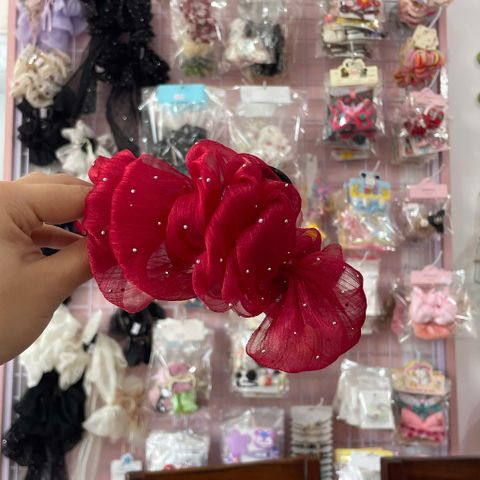 Đôi Tóc Hoa Ren Màu Pastel đính đá sang trọng - Phụ kiện tóc