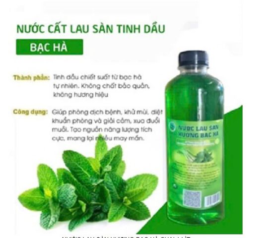  ( COMBO 02 ) Nước Cất Lau Sàn Tinh Dầu Bạc Hà  1000ml – Hương Thơm Tươi Mát 