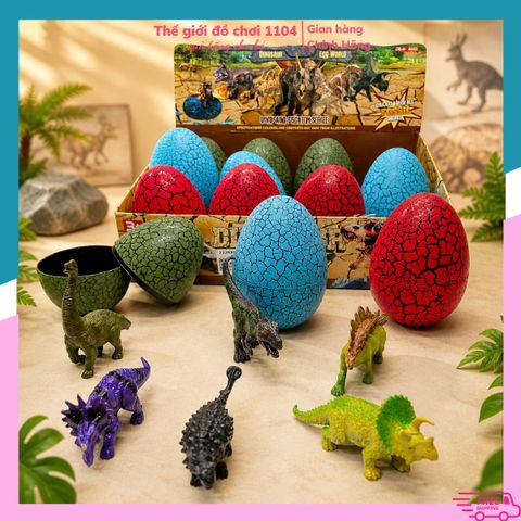 Đồ chơi trứng khủng long kèm mô hình mini giúp bé khám phá thế giới động vật và phát triển trí tuệ