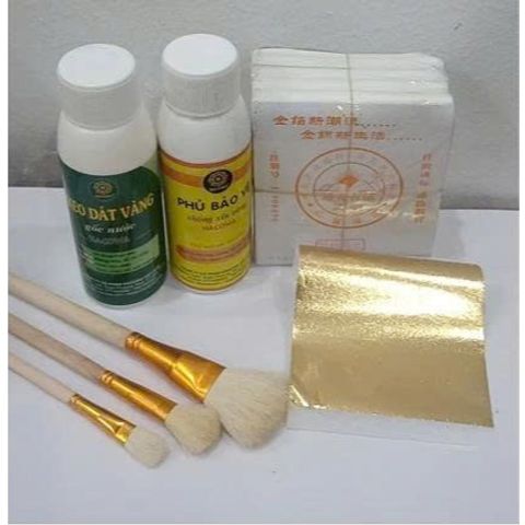 Combo dát vàng dừa Tết gồm 500 lá vàng kèm đủ phụ kiện