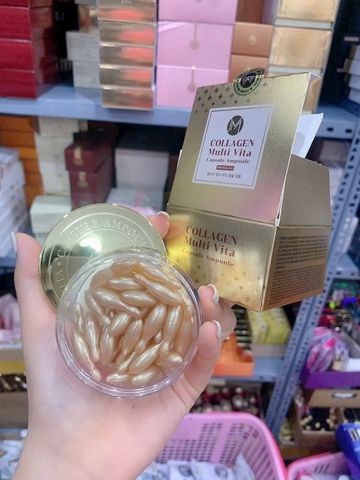 Viên tinh chất Collagen JM Multi Vita Capsule Ampoule - Serum làm sáng da, tăng độ đàn hồi, hỗ trợ phục hồi da  .