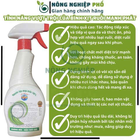 Bình xịt Diệt Ruồi Mạnh Phát Multiagro hàng chính hãng - Diệt sạch ruồi, nhặng, ruồi vàng, muỗi an toàn hiệu quả 100% 739205