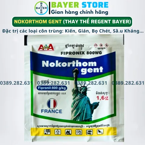 [Combo 40 + TẶNG 3] REGENT NOKORTHOM (gói 1.6gr) Nguyên Liệu Nhập - Chế phẩm diệt côn trùng đa năng NOKORTHOM diệt sạch kiến, gián, bọ chét, mạc gà, sâ.u kháng 739223
