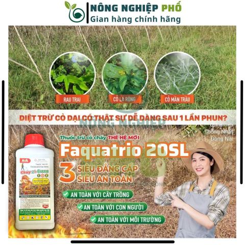 Chế phẩm cỏ Faquatrio 20SL Multiagro chai 900ml, Thuốc trừ cỏ hoang, lưu dẫn cực mạnh diệt tận gốc rễ cỏ kháng 739239