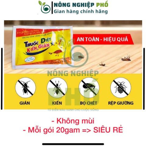 Trừ kiến, gián sinh học gói 20g an toàn, Bột rắc kiến, gián - Chế phẩm xua đuổi Kiến, Gián 739282