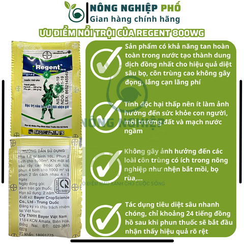 [CHÍNH HÃNG] Chế phẩm Regent 800wg diệt sạch kiến, gián, muỗi, bọ chét, mạt gà, mối, Chế phẩm diệt côn trùng đa năng Regent 800wg 1.6g 739301
