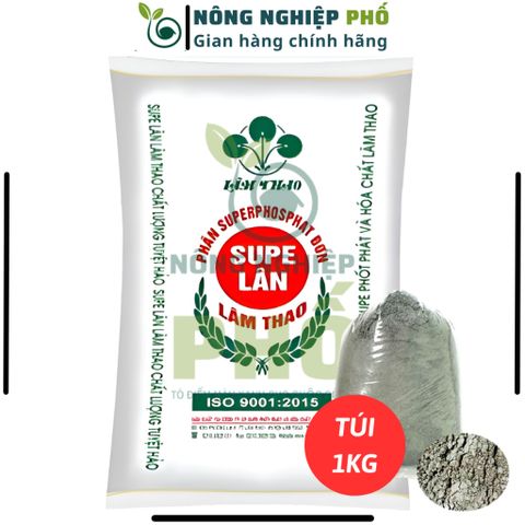 [KHUYỄN MÃI] Phân Supe Lân Lâm Thao Giúp Cây Phát Triển Bộ Rễ, Hình Thành Mầm Hoa, Đẻ Nhánh, Xanh, Dày Lá- Túi 1Kg 739304