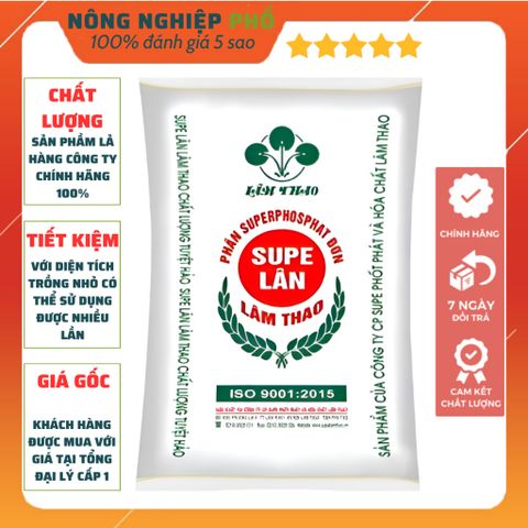 [KHUYỄN MÃI] Phân Supe Lân Lâm Thao Giúp Cây Phát Triển Bộ Rễ, Hình Thành Mầm Hoa, Đẻ Nhánh, Xanh, Dày Lá- Túi 1Kg 739304