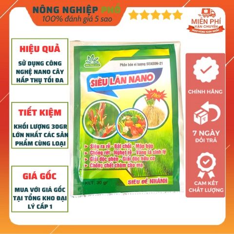 Phân Bón Siêu Lân Nano Gói 30g Siêu Dưỡng Dùng Được Cho Các Loại Hoa, Hoa Hồng, Phong Lan, Mai-Phân Bón Siêu Lân Tạo Mầm 739307