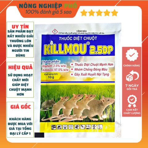 Thuốc Diệt Chuột Killmou 2.5DP Multiagro Thế Hệ Mới (Gói 10g) - Diệt Chuột Mạnh Hơn, Nhanh Hơn 739310