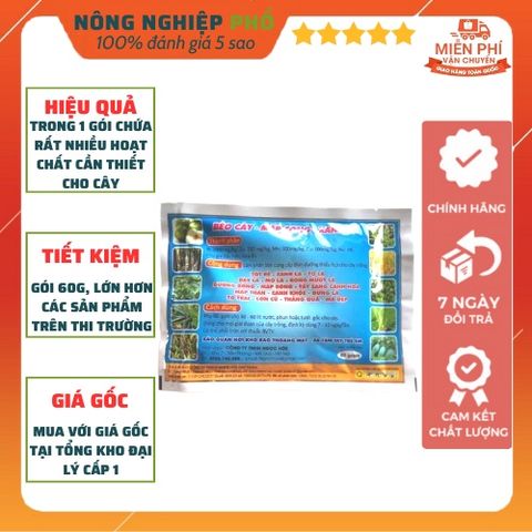 Phân Vi Lượng Gói Lớn 60g Kích Bật Chồi Ra Hoa Đồng Loạt, Đẻ Nhánh Khỏe, Tăng đậu trái, Giảm Rụng Trái, Mập Thân, To Quả 739319