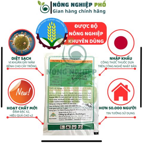 Chế Phẩm Trị Nấm Bệnh Vi Khuẩn ASANA Multiagro - Bạc Lá, Đạo Ôn, Khô Vằn, Thối Nhũn, Héo Xanh, Thối Quả Cây Kiểng, Rau 739324