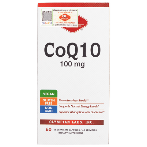 [Nhập khẩu] Viên uống Coq10 100Mg Olympian Labs - Hỗ trợ sức khỏe tim mạch (Hộp 60v)