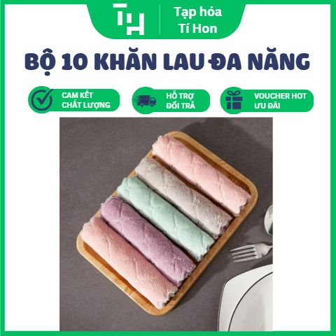 Set 10 khăn lau đa năng siêu thấm nước (TH335)