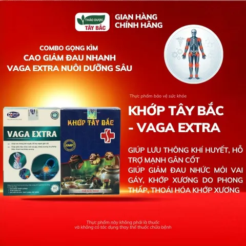 [COMBO GỌNG KÌM] Cao uống khớp tây bắc và vaga extra hỗ trợ giảm đau nhức, tê bì, đau mỏi vai gáy, thắt lưng, cột sống