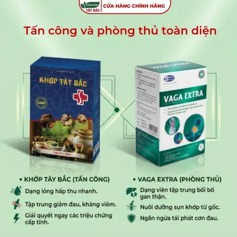 [COMBO GỌNG KÌM] Cao uống khớp tây bắc và vaga extra hỗ trợ giảm đau nhức, tê bì, đau mỏi vai gáy, thắt lưng, cột sống