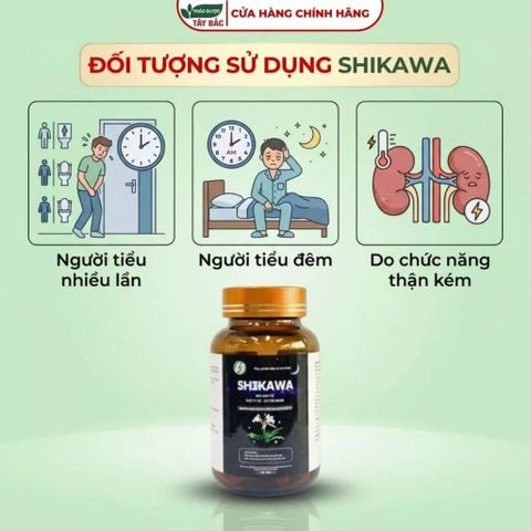 (MUA 3 TẶNG 1) Viên uống tiểu đêm SHIKAWA - Bổ Thận, hỗ trợ tiểu nhiều lần, tiểu đêm, tiểu không tự chủ ( Hộp 30V)