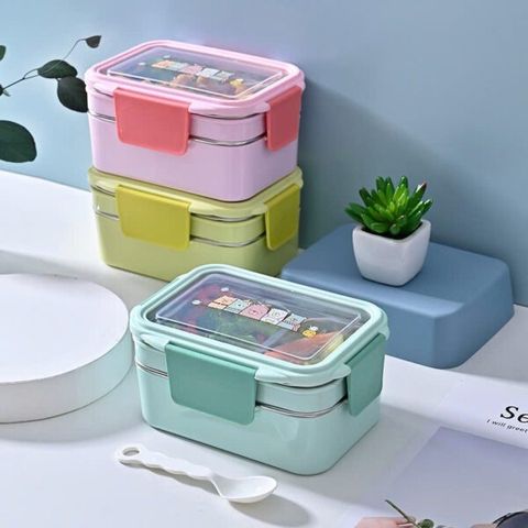 Hộp Cơm Giữ Nhiệt Inox 2 Tầng Ngăn (TH342)