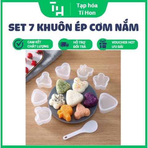 Set 7 khuôn ép cơm nắm trong suốt cho bé (TH344)