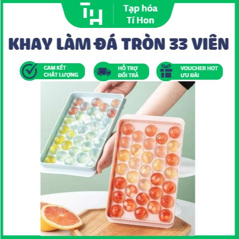 Khay làm đá tròn 33 viên nhựa dày Việt Nhật (TH357)