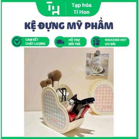 Kệ đựng mỹ phẩm, kệ đựng dụng cụ học tập trái tim (Màu ngẫu nhiên) (TH361)