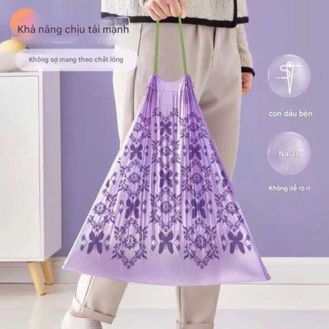 Cuộn túi rác có quai xách oải hương tím (TH362)