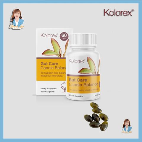Viên uống nấm candida, ngứa vùng kín Kolorex Gut Care Candida Balance & Advanced Probiotic 30 viên