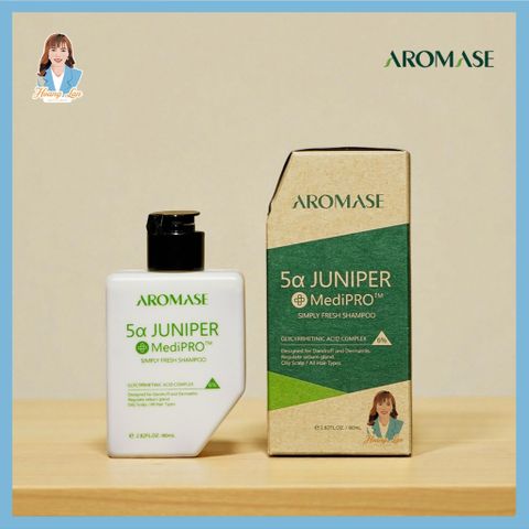 Dầu gội ngăn gàu, giảm sưng da đầu Đài Loan AROMASE 5α Juniper MediPRO Simply Fresh Shampoo 80ml