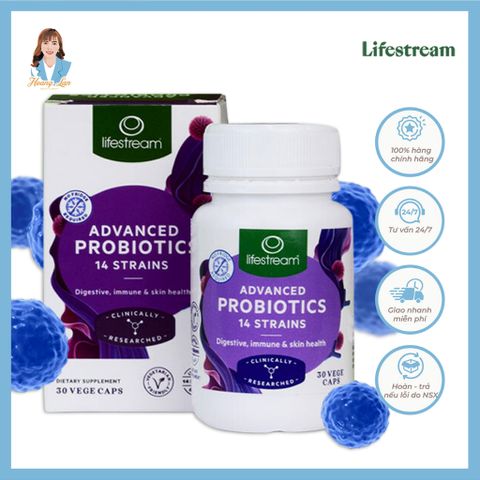 Viên uống men vi sinh 14 chủng New Zealand Lifestream Advanced Probiotic 30 viên