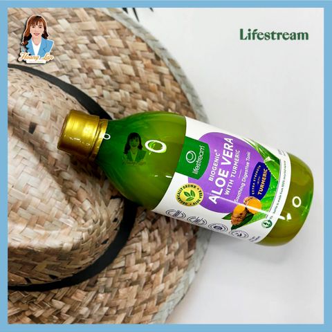 Nước ép nghệ nha đam hỗ trợ tiêu hóa New Zealand Lifestream Biogenic Aloe Vera With Turmeric 500ml