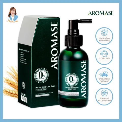 Xịt dưỡng tóc, chăm sóc da đầu Đài Loan AROMASE Herbal Scalp Care Spray 40ml - cho da đầu khô