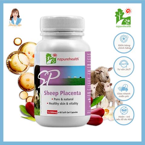 Viên uống nhau thai cừu mờ nám, tàn nhang New Zealand Nz Pure Health Sheep Placenta 30 viên