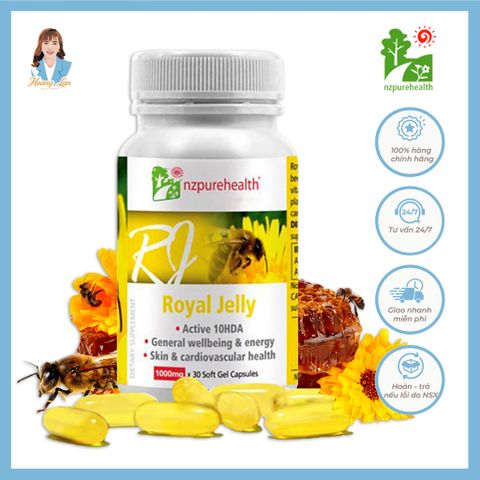 Viên uống sữa ong chúa New Zealand NZ Pure Health Royal Jelly 30 viên 739525
