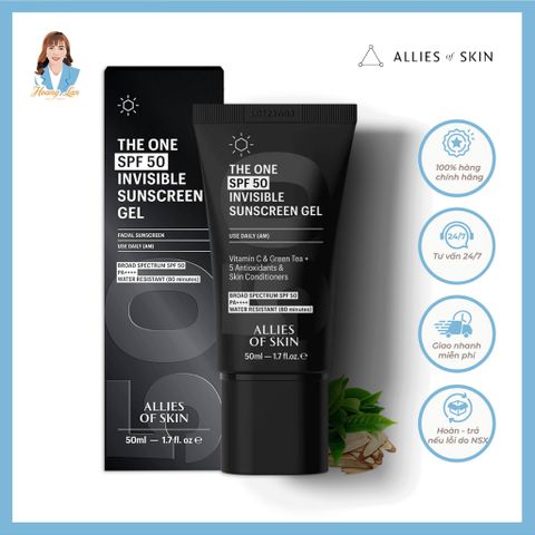 Kem chống nắng dạng gel Singapore Allies Of Skin The One SPF 50 Invisible Sunscreen Gel 50ml