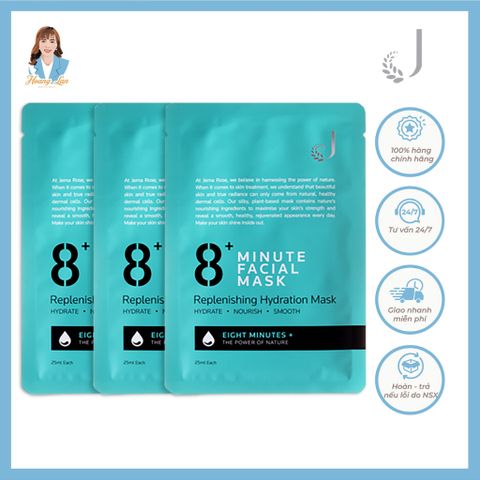 Mặt nạ dưỡng ẩm cấp nước 8 phút New Zealand Jema Rose 8+ Minute Replenishing Hydration Mask 7x25ml 739528
