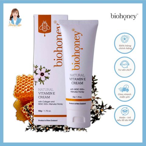Kem bổ sung vitamin E làm đẹp da New Zealand Biohoney Natural Vitamin E Cream 50g