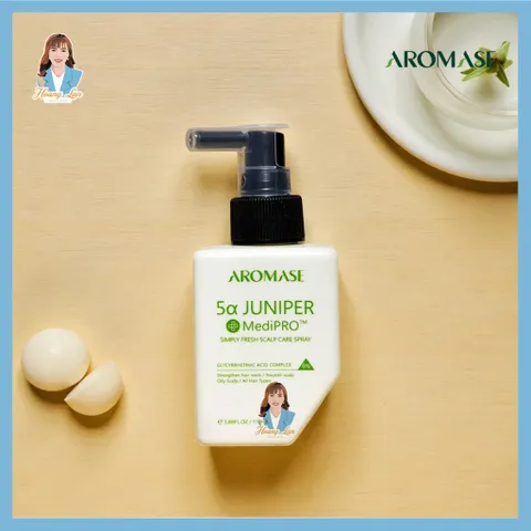 Xịt dưỡng giảm ngứa da đầu, giảm sưng Đài Loan AROMASE 5α Juniper MediPRO Simply Fresh Spray 110ml
