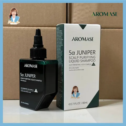 Dầu gội dạng lỏng, sử dụng tóc khô không thấm nước AROMASE 5α Juniper Scalp Purifying Liquid Shampoo 80ml