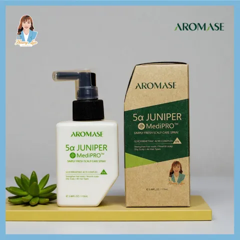 Xịt dưỡng giảm ngứa da đầu, giảm sưng Đài Loan AROMASE 5α Juniper MediPRO Simply Fresh Spray 110ml