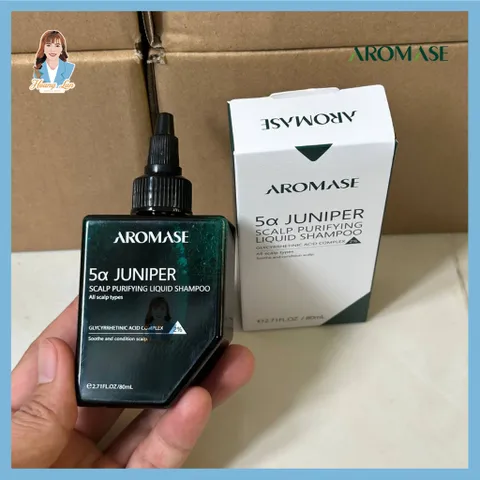 Dầu gội dạng lỏng, sử dụng tóc khô không thấm nước AROMASE 5α Juniper Scalp Purifying Liquid Shampoo 80ml