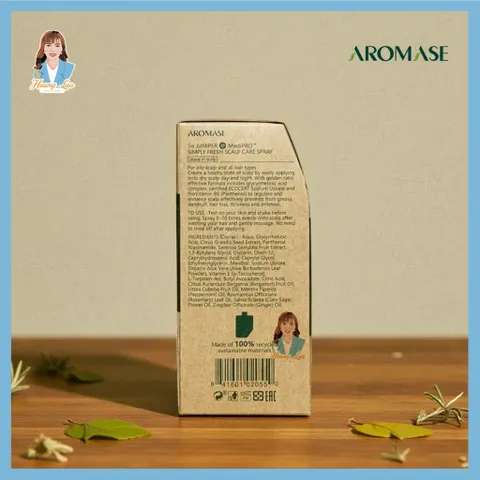 Xịt dưỡng giảm ngứa da đầu, giảm sưng Đài Loan AROMASE 5α Juniper MediPRO Simply Fresh Spray 110ml
