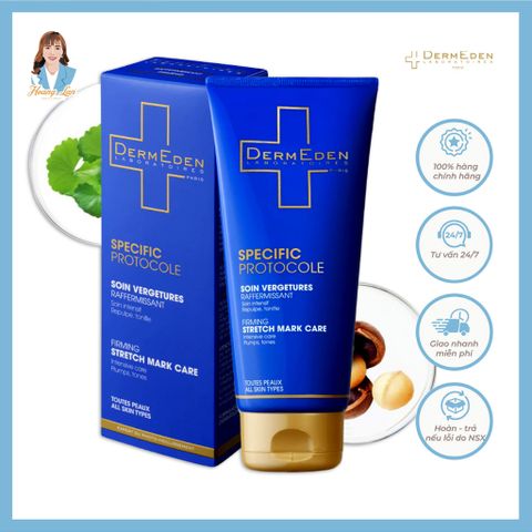 Kem ngăn ngừa, giảm vết rạn da Pháp DermEden Specific Protocole Firming Stretch Mark Care 200ml