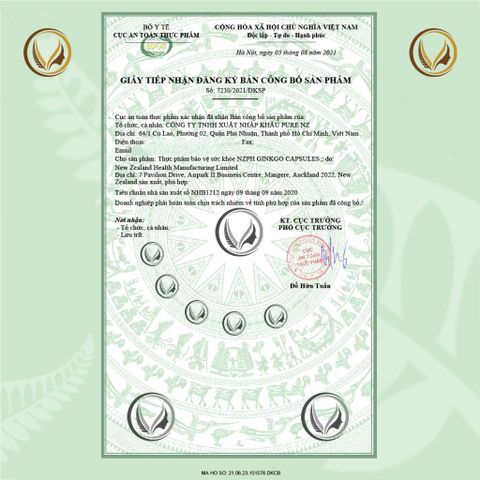 Viên uống bổ não, tăng cường trí nhớ New Zealand NZ Pure Health Ginkgo Biloba 100 viên
