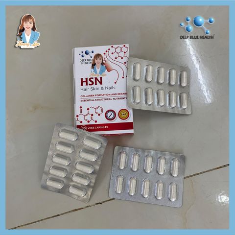 Viên uống ngăn rụng tóc, dưỡng móng New Zealand Deep Blue Health HSN Hair Skin & Nails 30 viên