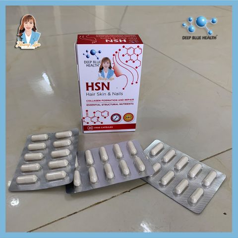 Viên uống ngăn rụng tóc, dưỡng móng New Zealand Deep Blue Health HSN Hair Skin & Nails 30 viên