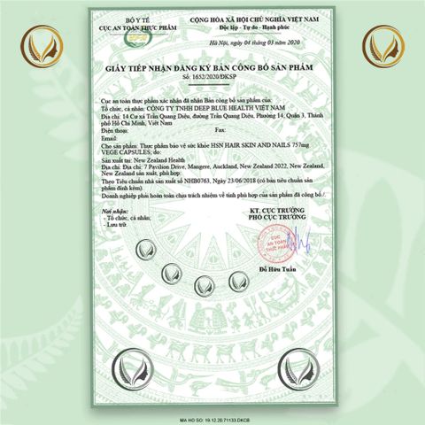 Viên uống ngăn rụng tóc, dưỡng móng New Zealand Deep Blue Health HSN Hair Skin & Nails 30 viên
