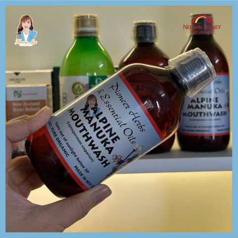 Nước súc miệng mật ong manuka New Zealand Nelson Honey Alpine Manuka Mouthwash 500ml 739574
