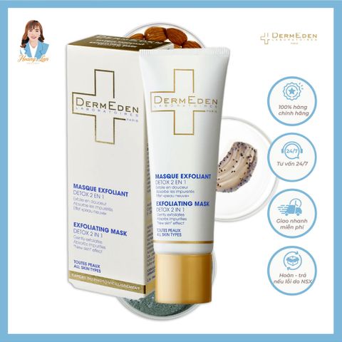 Mặt nạ tẩy tế bào chết Detox 2 trong 1 Pháp DermEden Detox 2 In 1 Exfoliating Mask 50ml 739578